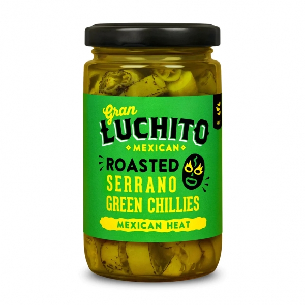 Gran Luchito Roast Serrano Green Chillies 215g