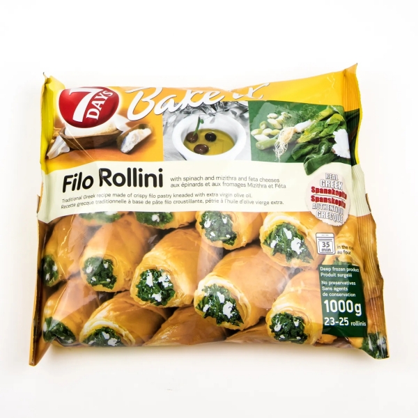 7 Days Bake It Filo Rollini Spinach & Ricotta 1kg