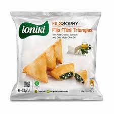 Filosophy Mini Puff Triangles Feta & Spinach 500g