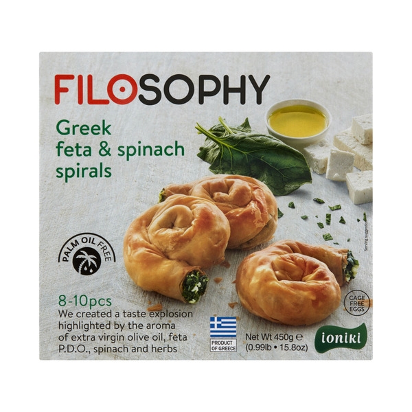 Filosophy Mini Spinach & Feta Spirals 450g