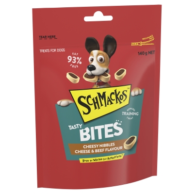 Schmackos Tasty Bites Cheesy Nibbles Cheese & Beef Flavour 140g