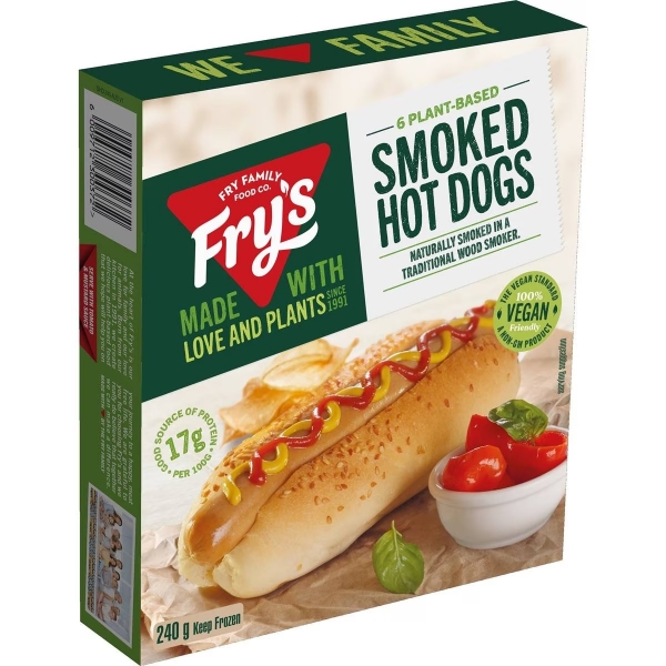 Fry's Plant Based Smoked Hot Dogs 6 Pack 240g