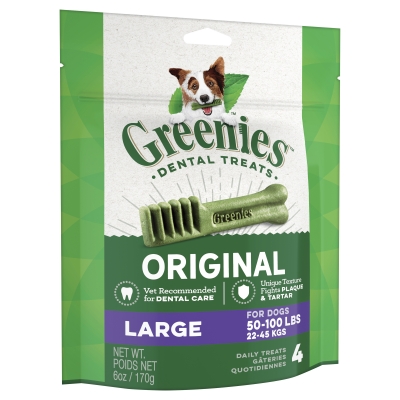 Greenies Dental Treats Chews for Large Dogs Original 4 Pack 170g