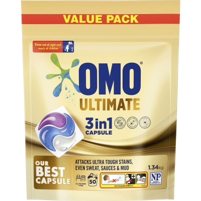 Omo Ultimate Laundry Capsules 3 In 1 50 Pack