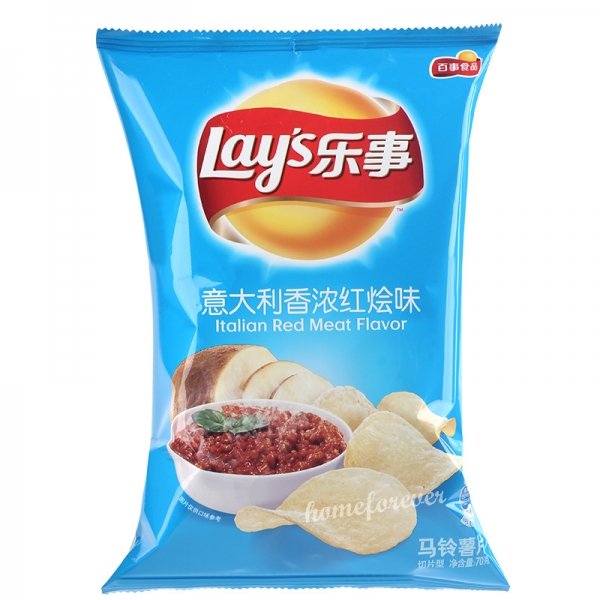 Leshi Potato Chips Italian Red Meat Flavour 70g