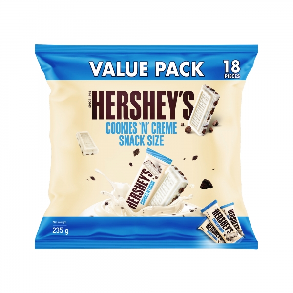 Hershey's Cookies N Creme Snack Size 18 Pack 235g