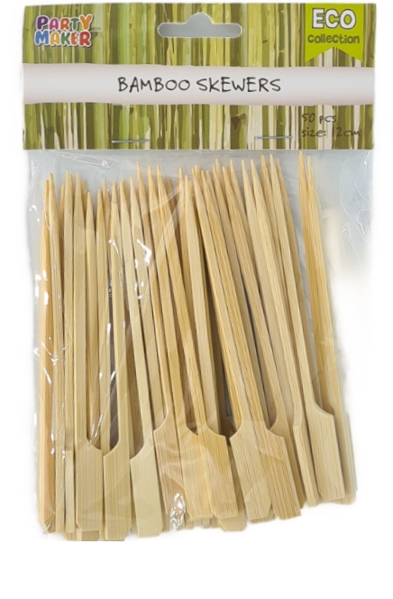 Party Maker Bamboo Skewers 12cm 50 Pack