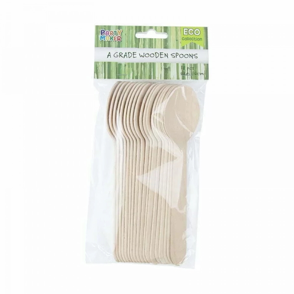 Party Maker Wood Spoons 18 Pack