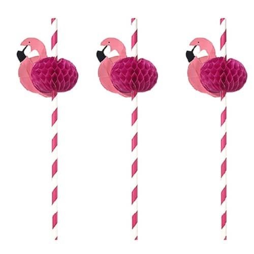 Paper Straws Flamingo 10 Pack