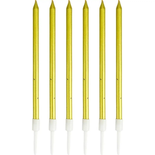 Metallic Gold Candles 6 Pack