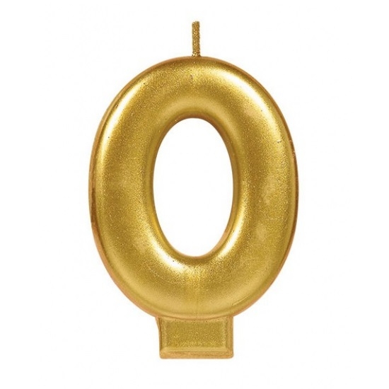 Metallic Gold Candle Number 0