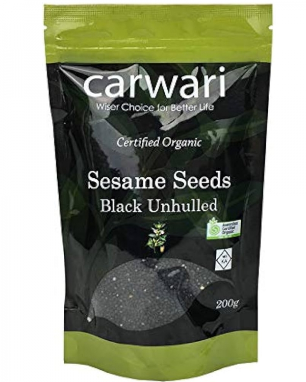 Carwari Organic Black Sesame Seeds Unhulled 200g