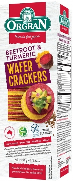 Orgran Wafer Crackers Beetroot & Turmeric 100g