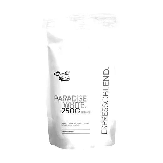 Charlie Black Coffee Beans Black Paradise White 250g