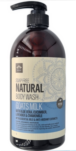 Nelum Natural Body Wash Goats Milk 1lt