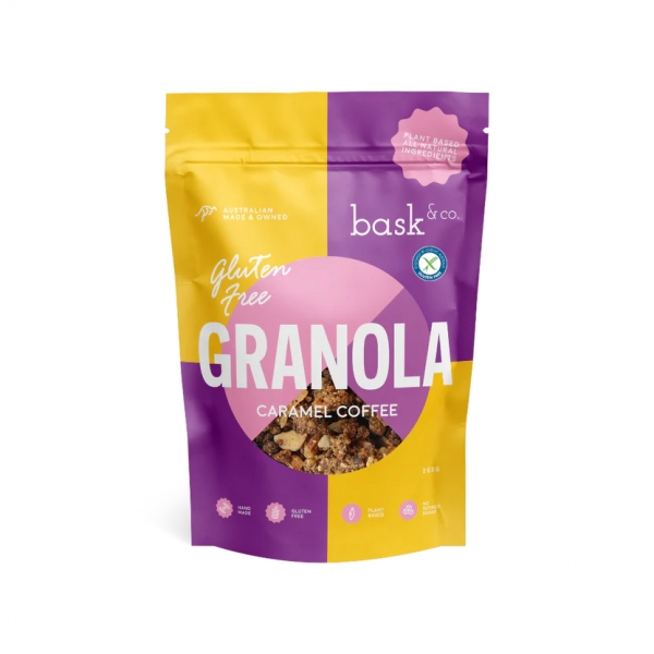 Bask & Co Gluten Free Granola Clusters Caramel Coffee 250g