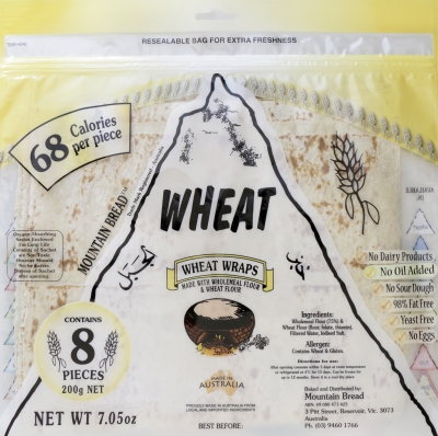 Mountain Bread Wheat Wraps 8 Pack 200g