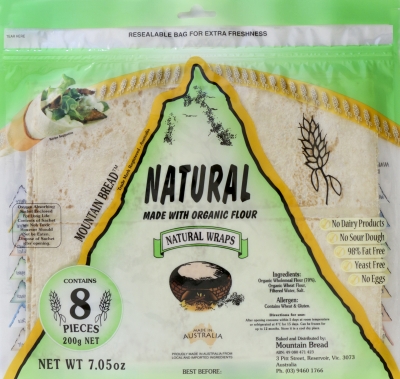 Mountain Bread Natural Wraps 8 Pack 200g