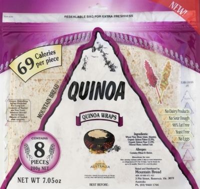 Mountain Bread Quinoa Wraps 8 Pack 200g