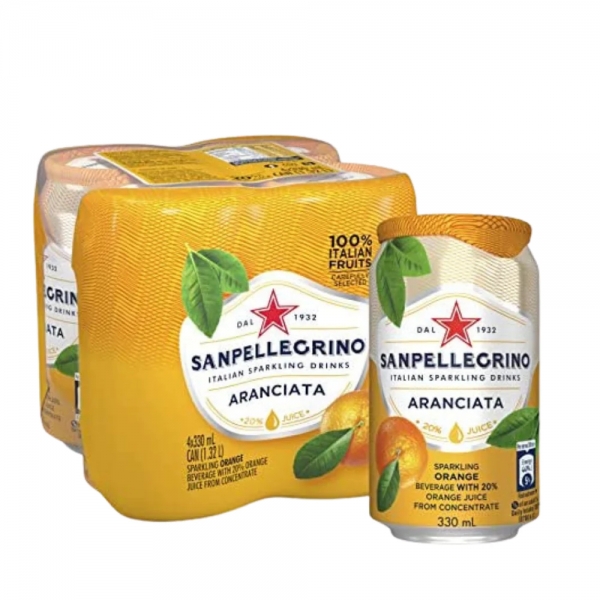 San Pellegrino Aranciata 4 x 330ml Cans