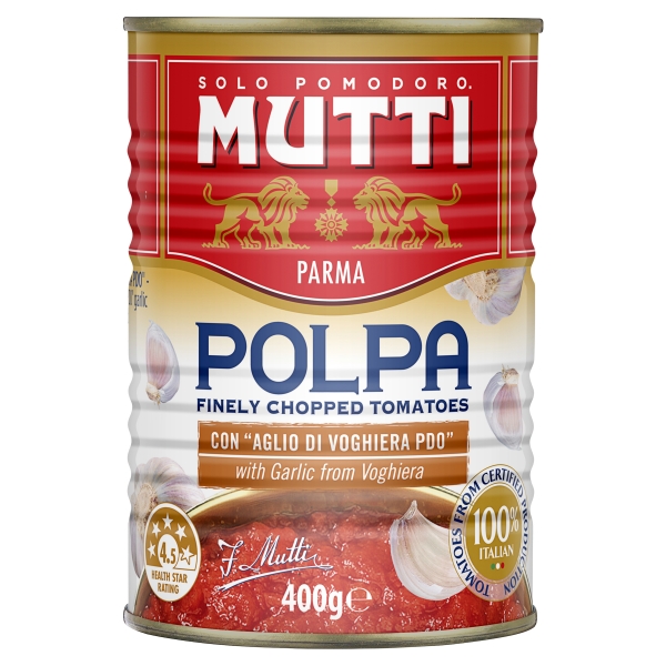 Mutti Polpa Finely Chopped Tomatoes With Garlic 400g