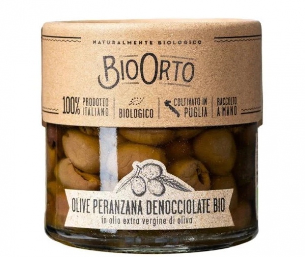 BioOrto Peranzana Olives In Extra Virgin Olive Oil 185g