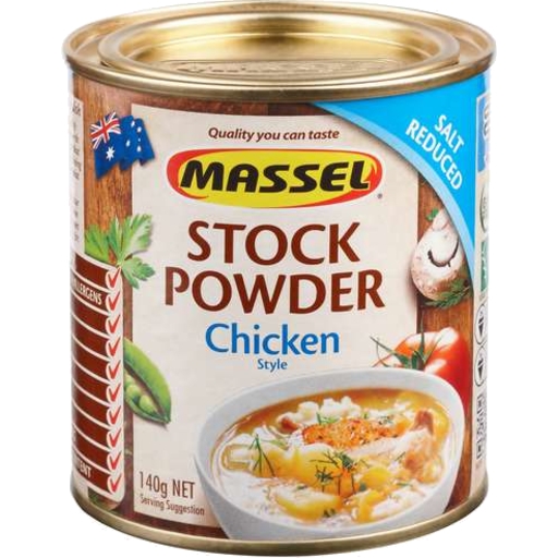 Massel Plant Based Stock Powder Chicken Salt Reduced 140g