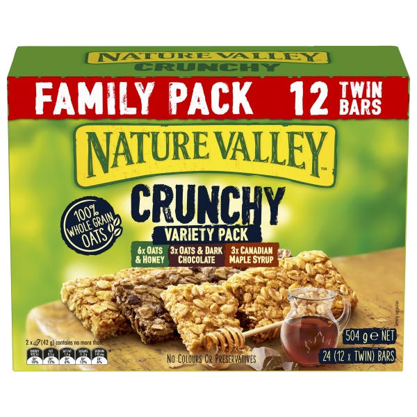 Nature Valley Crunchy Variety Pack 12 Twin Bars 504g