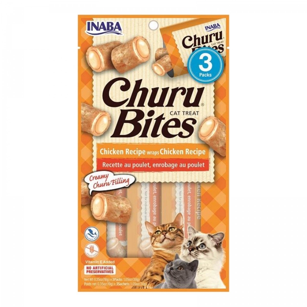 Inaba Churu Cat Treat Bites Chicken 3 Pack 30g