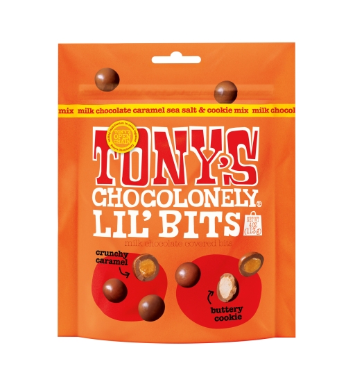 Tony's Chocolonely Lil Bits Milk Caramel Sea Salt & Cookie Mix 113g