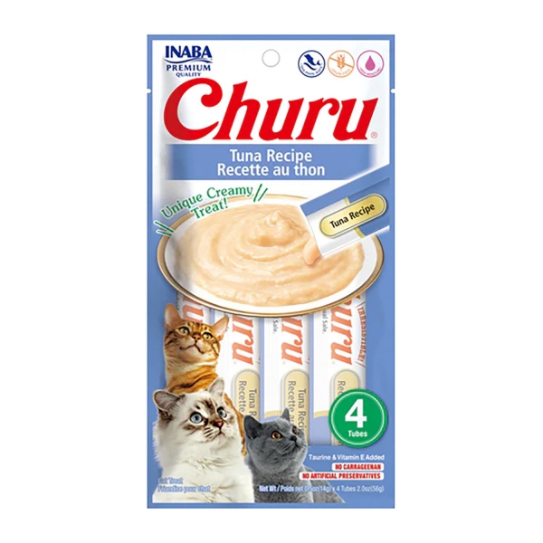 Inaba Churu Cat Treat Tuna Puree 4 Pack 56g