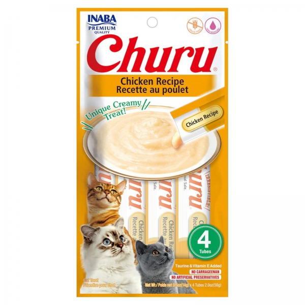 Inaba Churu Cat Treat Chicken Puree 4 Pack 56g