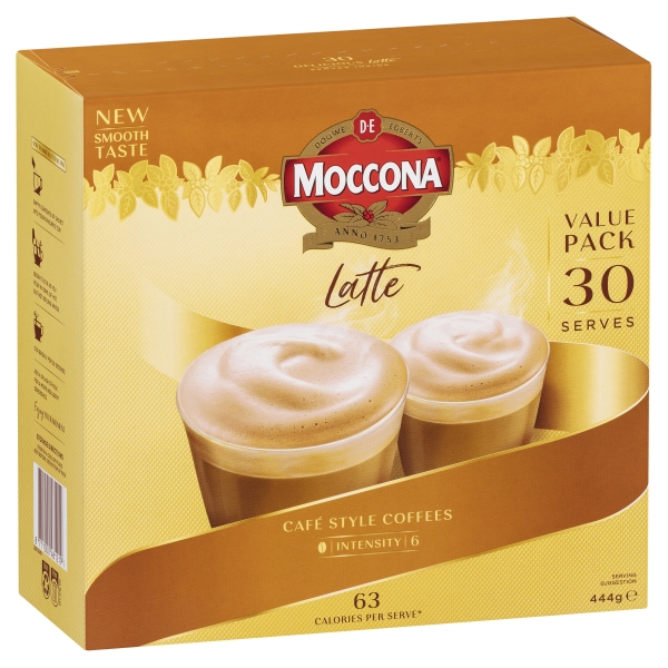 Moccona Coffee Sachets Latte 30 Pack