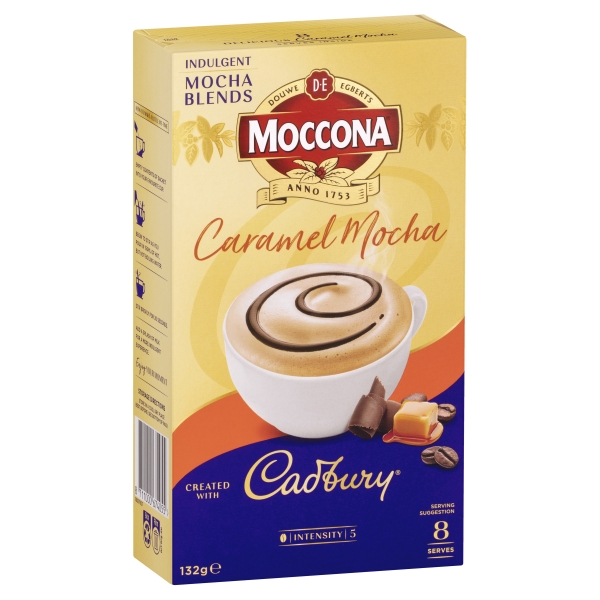 Moccona Cadbury Sachets Caramel Mocha 8 Pack