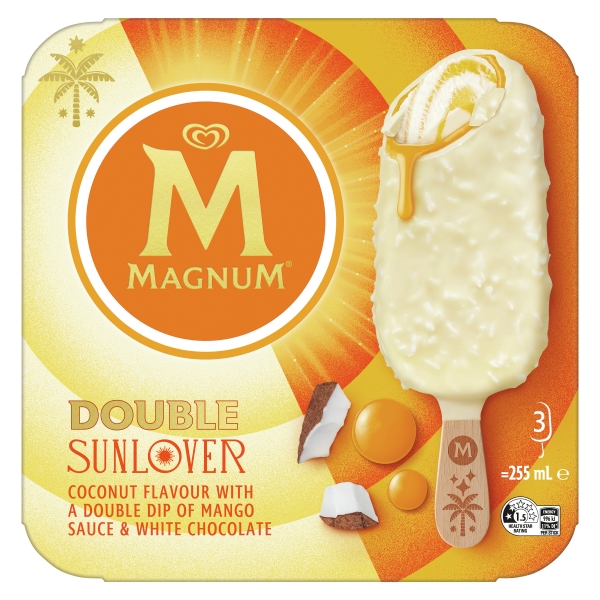 Streets Magnum Ice Cream Sticks Double Sunlover 3 Pack 255ml