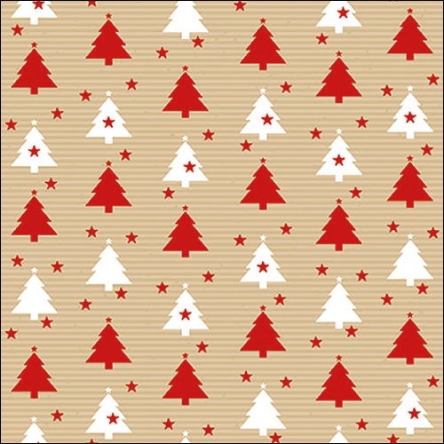 Ambiente Luncheon Napkins Trees and Stars Red