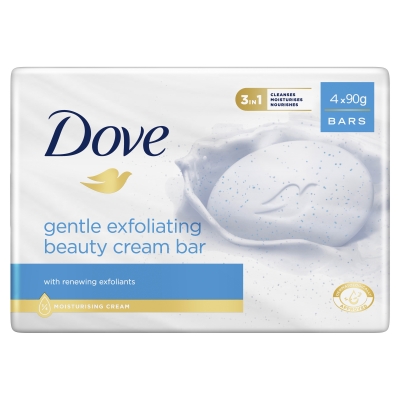 Dove Beauty Cream Bar Exfoliating 4 Pack 360g