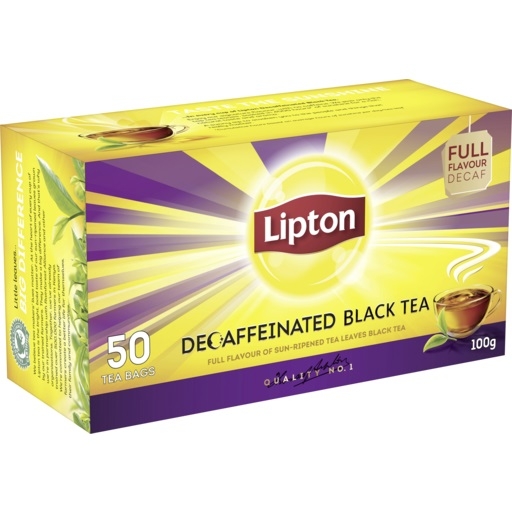 Lipton Teabags Black Tea Decaf 50 Pack 100g