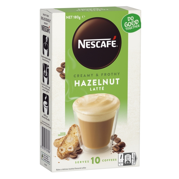 Nescafe Sachets Hazelnut Latte 10 Pack