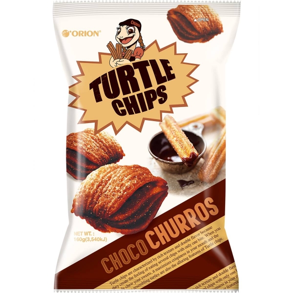 Orion Turtle Chips Chocolate Churro Flavour 160g