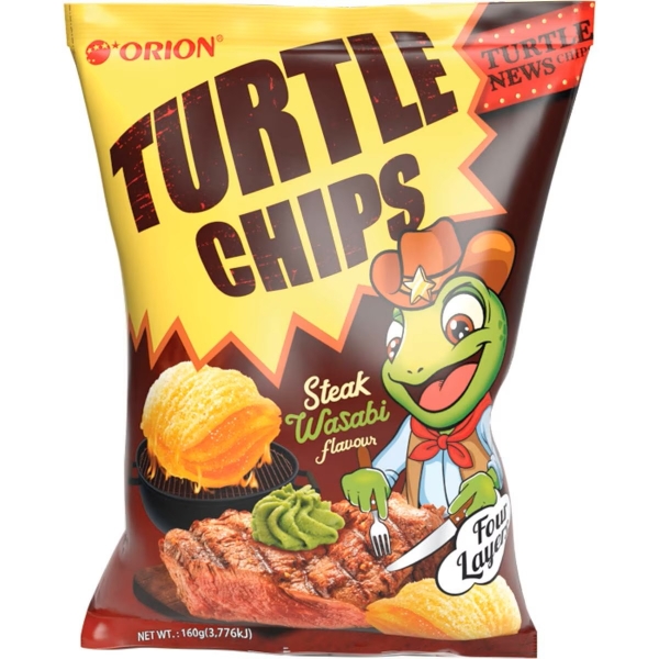 Orion Turtle Chips Steak Wasabi 160g