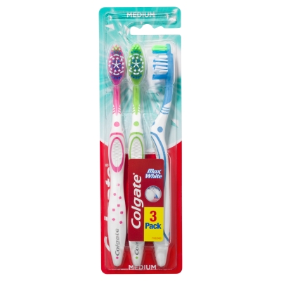 Colgate Toothbrush Max White Medium 3 Pack