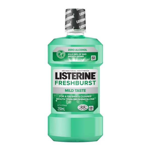 Listerine Mouthwash Fresh Burst Zero Alcohol 250ml 