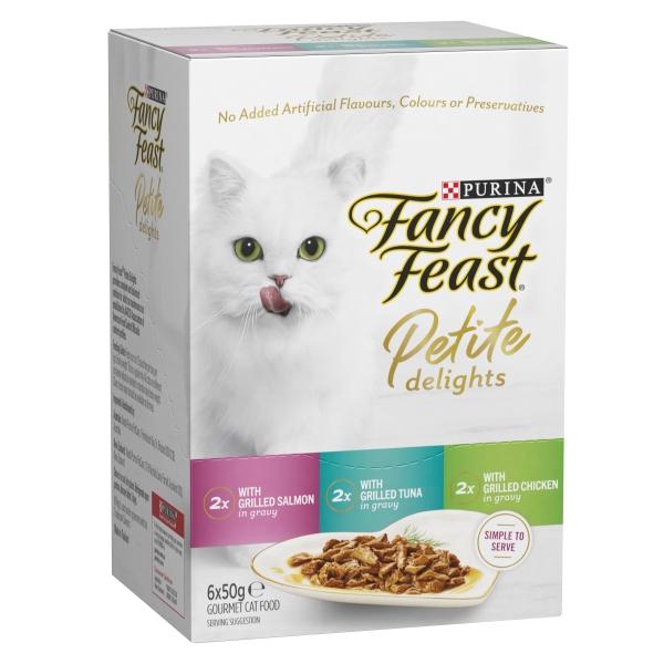 Fancy Feast Petite Delights Grilled Salmon Tuna & Chicken 6 x 50g