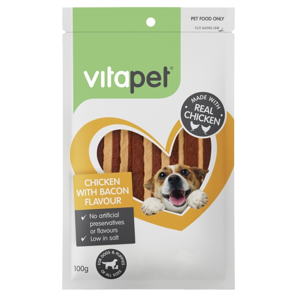 Vitapet Dog Treats Chicken With Bacon Flavour 100g