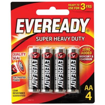 Eveready Batteries Super Heavy Duty AA 4 Pack