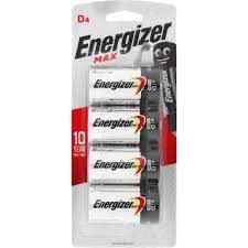 Energizer Batteries Max D 4 Pack