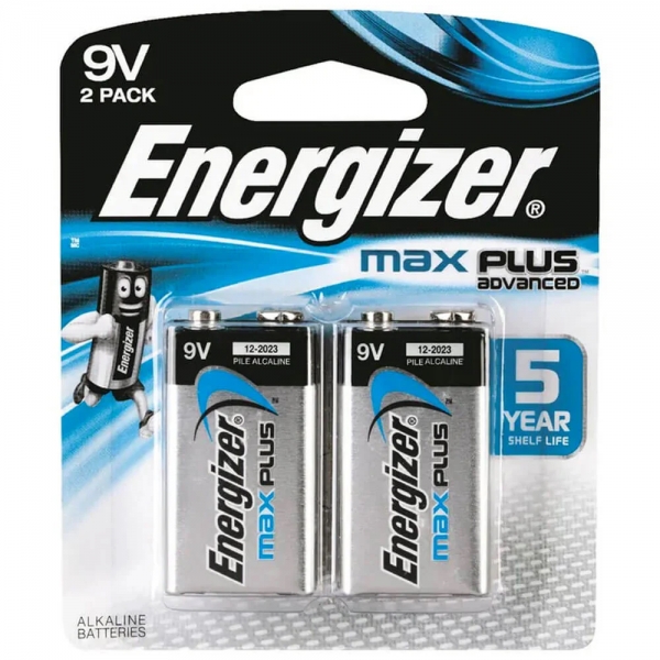 Energizer Batteries Max Plus Advanced 9V 2 Pack