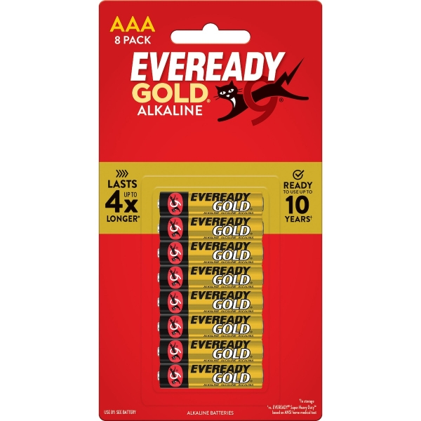 Everyready Batteries Gold Alkaline AAA 8 Pack