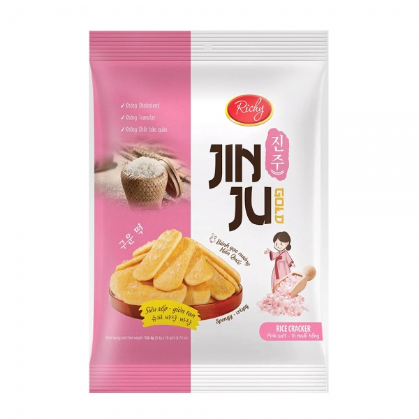 Richy Jinju Pink Salt Rice Cracker 134g